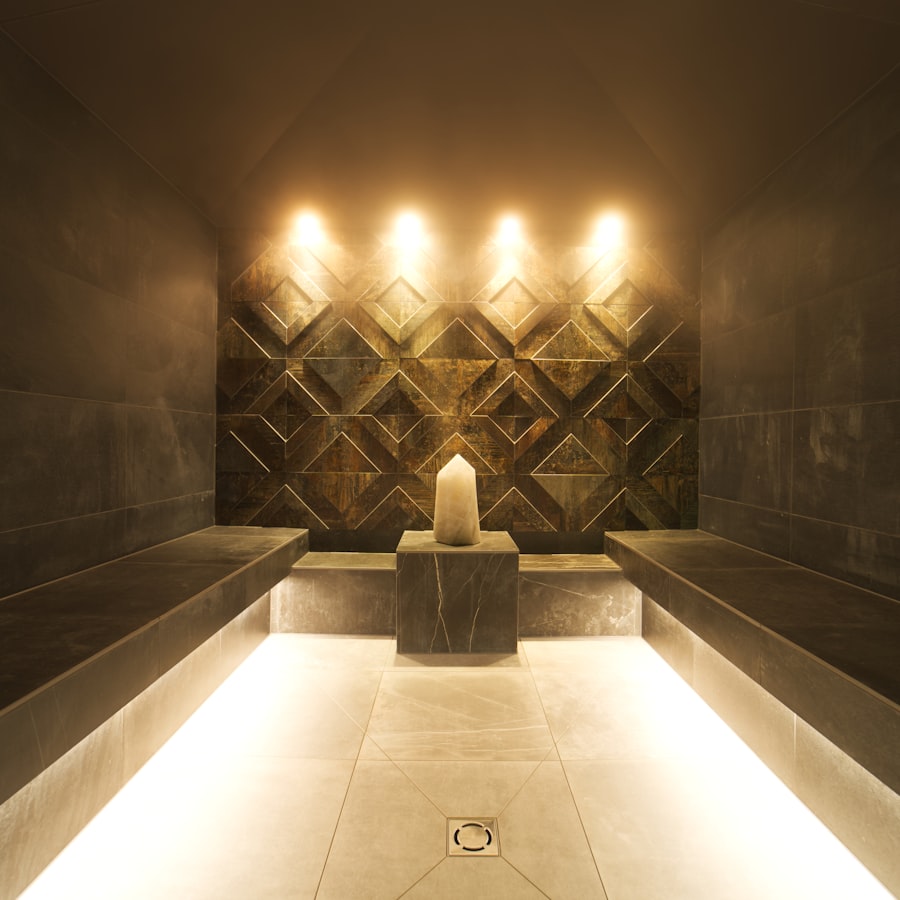 Ambiente de spa com luz baixa
